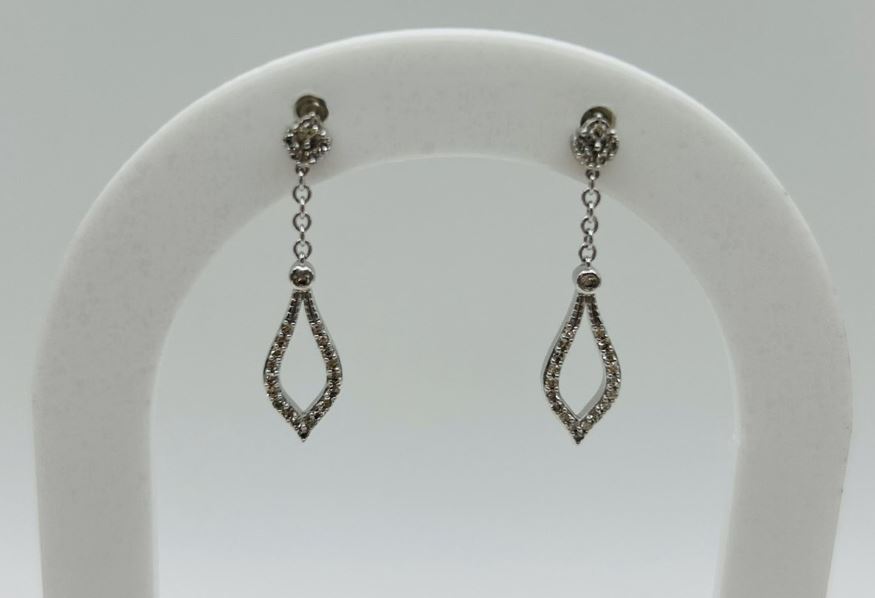 Diamond Tear-drop Dangle Earrings