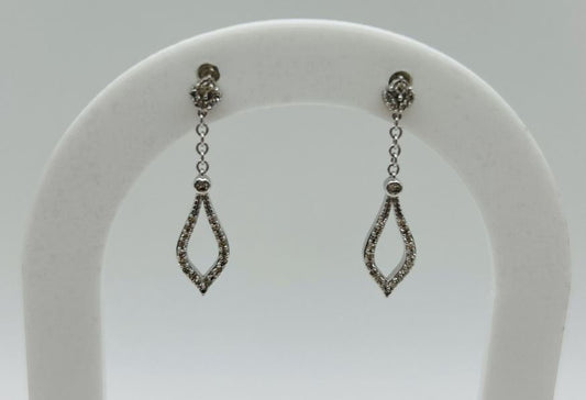 Diamond Tear-drop Dangle Earrings
