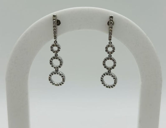Diamond Circle Dangle Earrings