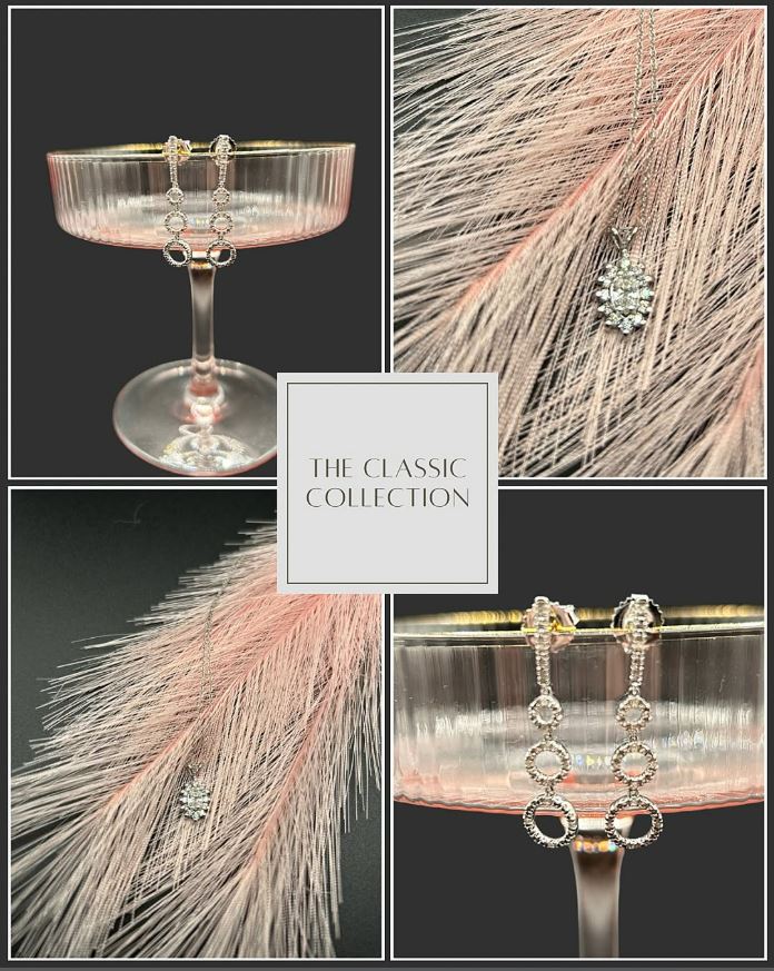 Diamond Circle Dangle Earrings