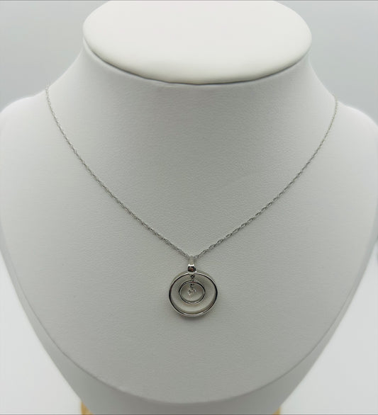 Double Circle Shimmering Diamond Necklace